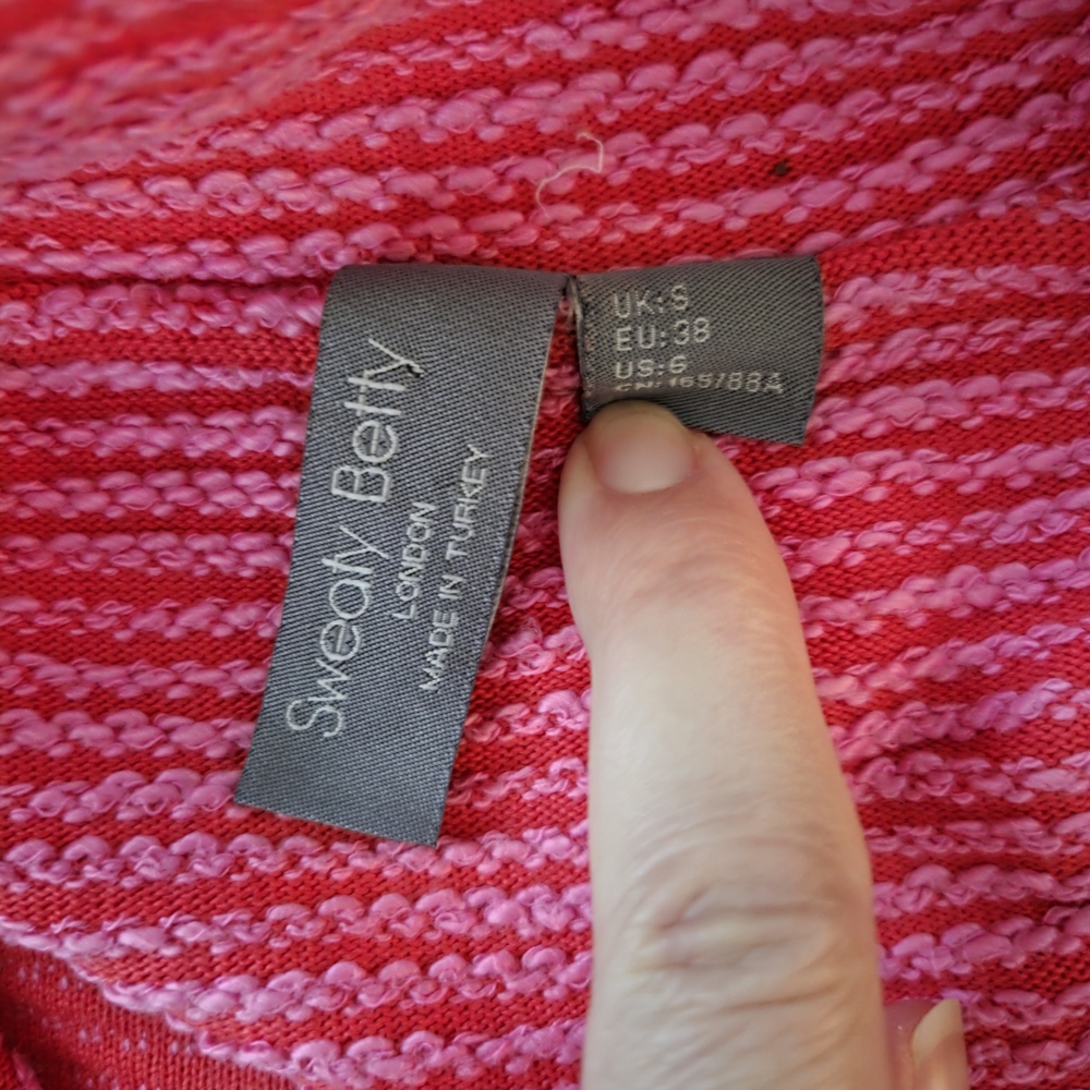 Sweaty Betty Pink And Orange 1/2 Zip Cowl Neck Sweater - Picture 5 of 8